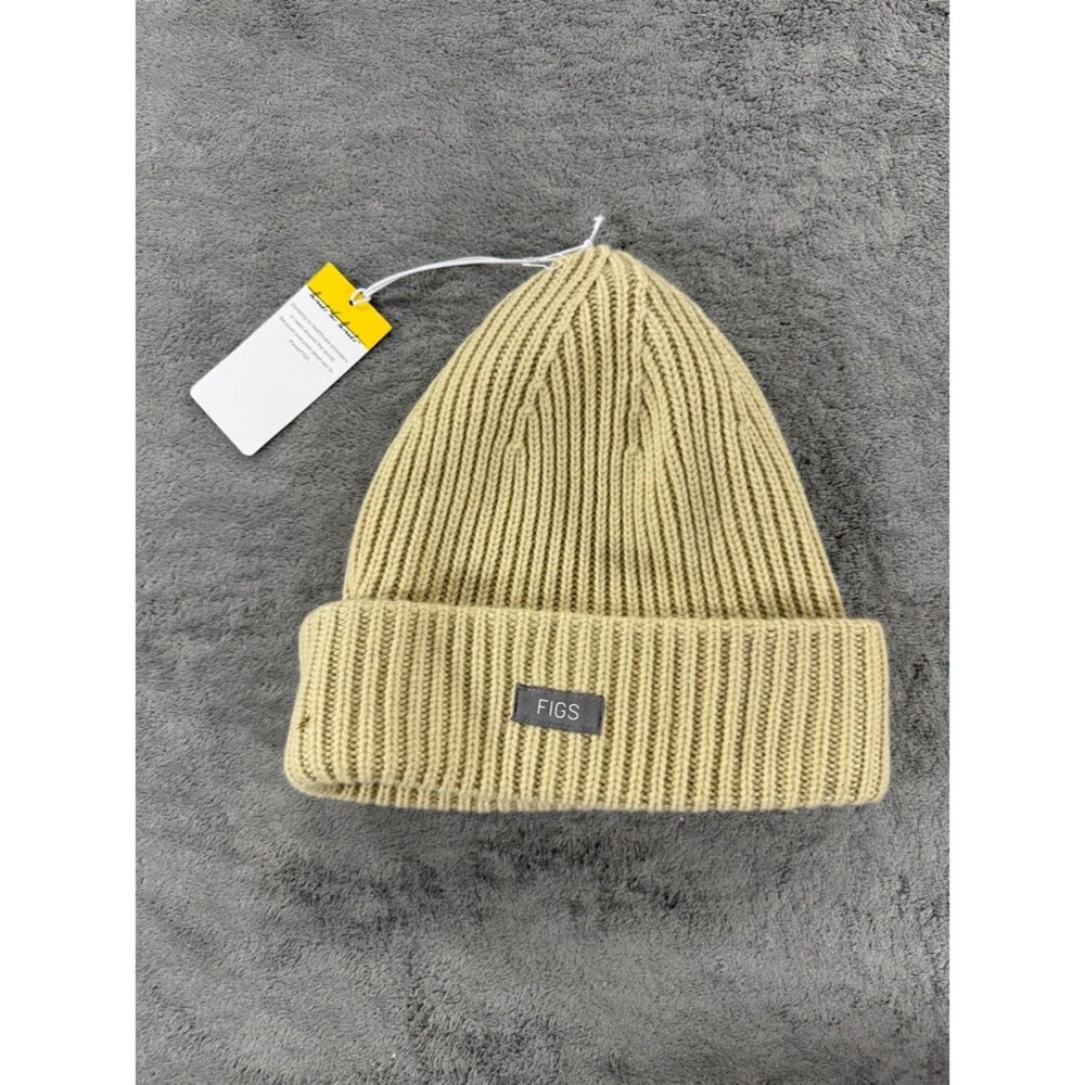 FIGS Unisex Oversized Beanie One Size Oat Cream Tan NEW